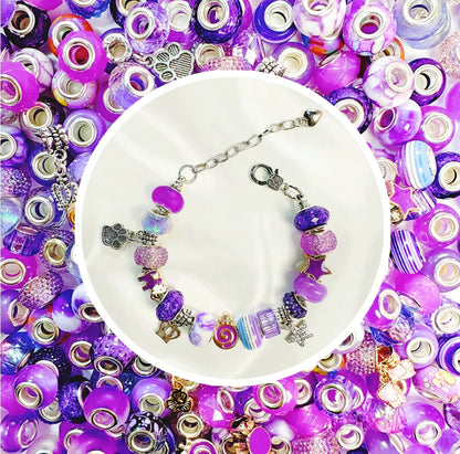 【Collection of Beads Mix】19 Beads Mix - Glass Resin Glazed Beads For Bracelets & Bangles